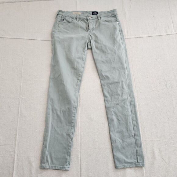 Adriano Goldschmied Jeans Women 27R Green The Stevie Ankle Slim Straight Stretch - Picture 1 of 16